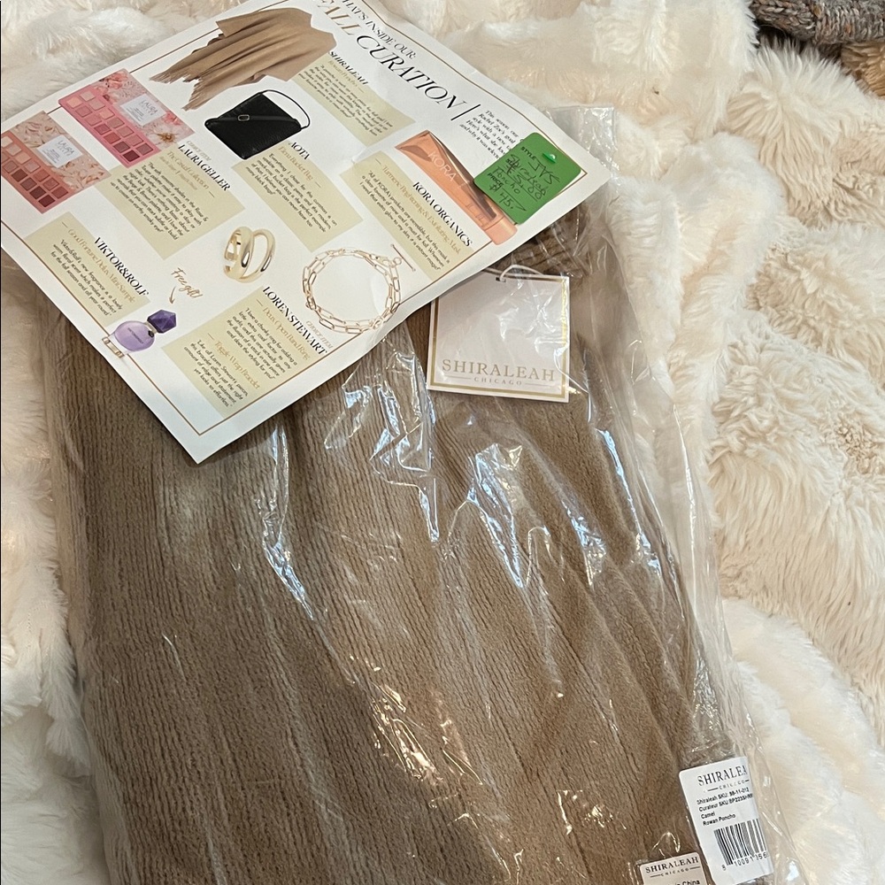 Shiraleah Taupe Ribbed Knit Throw Blanket